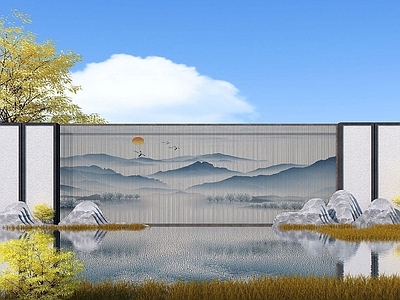 新中式景墙