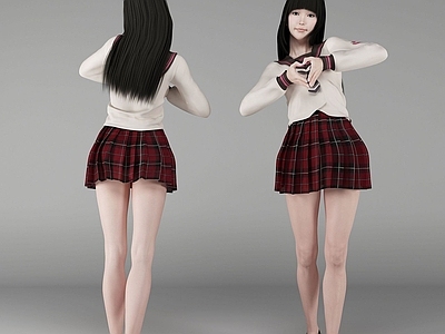 现代风格JK制服美女人物