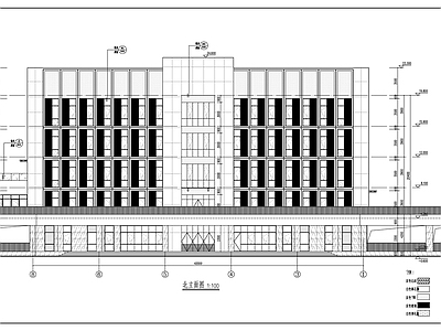 现代学校建筑 教学行政楼建筑图 施工图