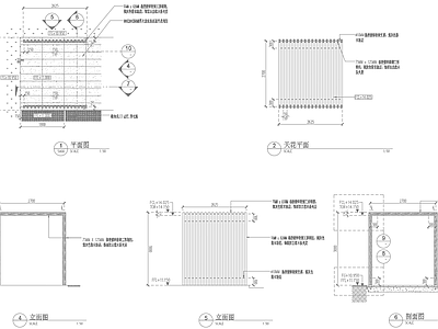 现代亭子 格栅镂空方亭 施工图