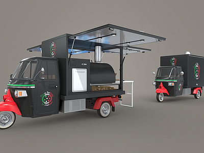 其他交通工具 卡车 现代 餐车 食品卡车