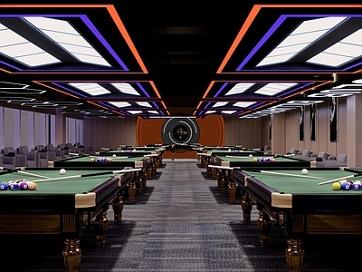 现代台球室 台球 门头 办公室 棋牌室 台球包间
