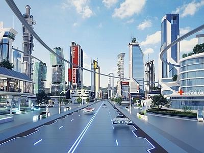 现代艺术风格建筑 未来城市 科幻城市 城市规划