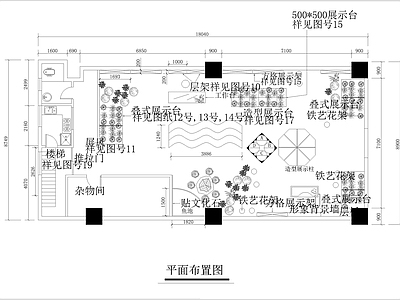 现代其他商业空间 时尚花店 施工图