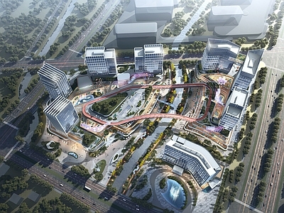 现代轻奢商场建筑 现代商业综合体 轻奢商业街区 办公酒店商业街 综合体含效果图