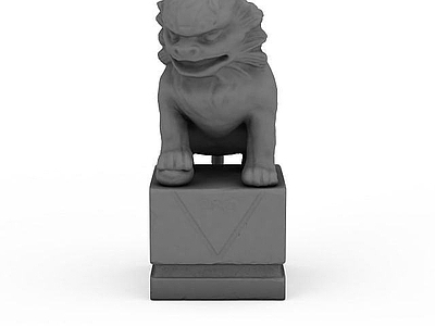 现代其他景观小品 石膏狮子