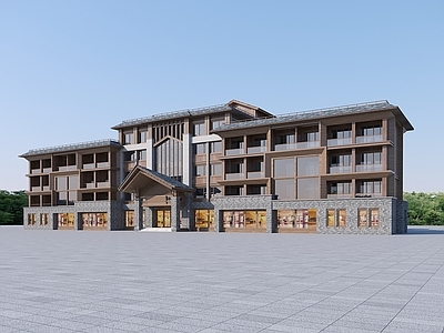 新中式其他建筑外观 新中式民宿酒店