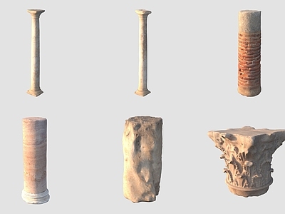 中式石头 古代罗马柱石柱石
