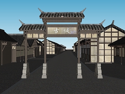 中式古建筑 古城 古建筑 南方穿斗