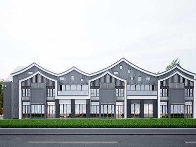 现代其他商业建筑 新中式商业街 新中式商业建筑 商店建筑 步行街