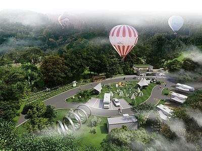现代营地 房车帐篷露营地