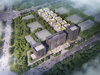 现代办公楼 高层办公楼 办公楼 产业园区 公建 多层办公楼