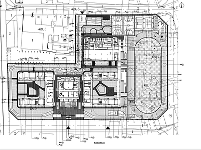 现代校园景观 小学 室外路面 施工图