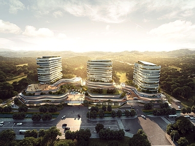 现代简约医院建筑 现代养老康复医院 现代综合医院 医疗建筑