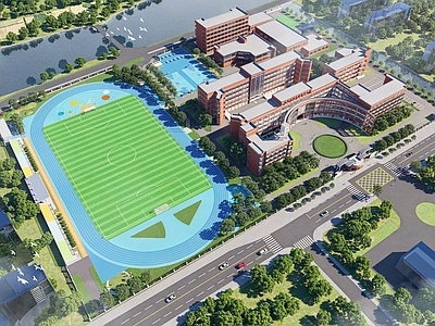 欧式简欧学校建筑 学院风