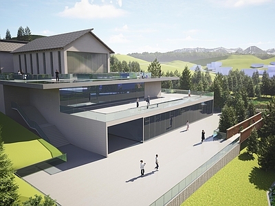 现代小公建 建筑连廊 茶园建筑 茶园山庄 茶山