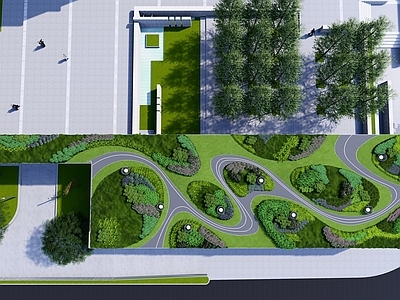 现代极简办公景观 屋顶花园 办公楼 植物空间 景观设计