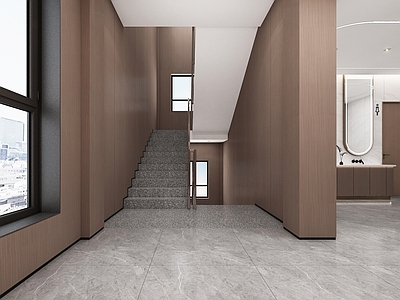 现代极简楼梯间 楼梯间 过道 走廊过道楼梯间
