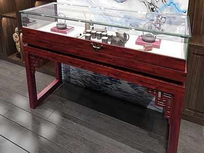 新中式中式博物馆 中式文物展示柜 中式古董展示柜 中式玻璃展柜台 中式博物馆展柜 陈列馆红木展柜