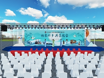 新中式舞台 现代民俗舞台 民俗舞台 京剧舞台