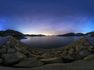 现代中式天空HDR 夜景HDR 宇宙星空HDR 黄昏HDR 河岸星空