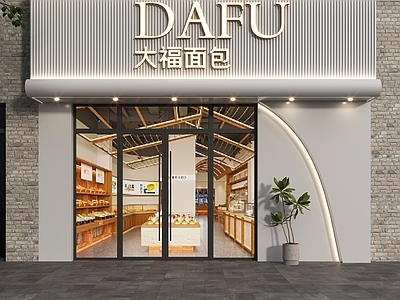 现代门头 面包店门头 早餐店门头 餐饮店门头 自助快餐门头 门头设计