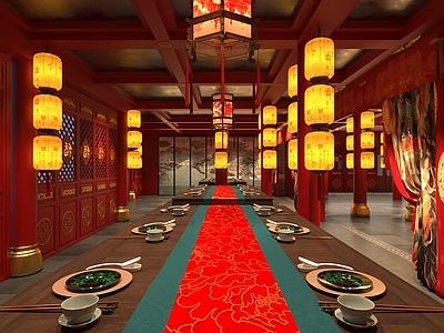 新中式中式其他餐饮空间 中式高级餐厅 长安十二时辰