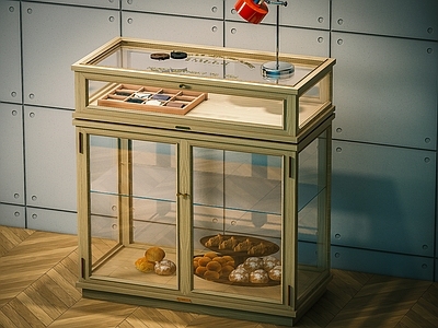 现代中古储物柜 玻璃柜 首饰柜 储物柜 展示柜