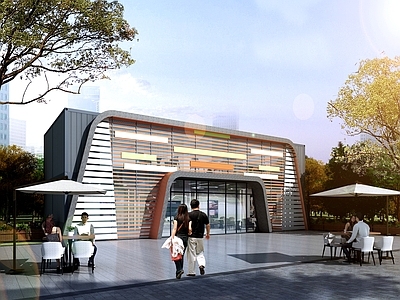 现代商场建筑 集装箱 集成房 场馆 茶室办公 展馆