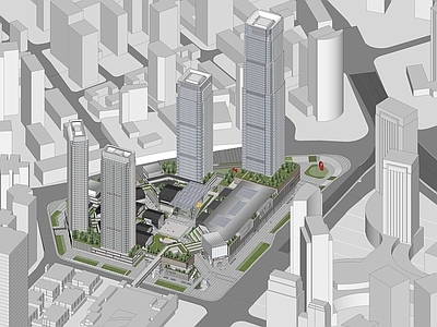 现代商场建筑 商业综合体