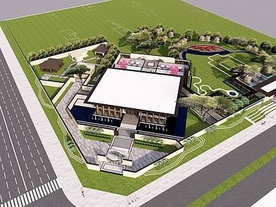 现代新中式售楼处建筑 售楼部 售楼处 样板区