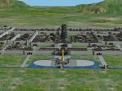 中式古建 古代城池 洛阳古城