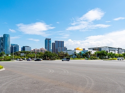 现代街道外景 白天外景 商业街外景 道路 人行道 白天马路外景