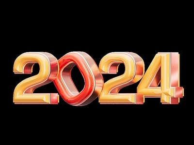 现代其他电器 2024龙年玻璃体艺术字