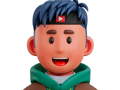 现代虚拟人物 卡通人物头像运动小男孩
