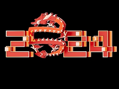 现代妆台妆凳 2024龙年喜庆立体艺术字
