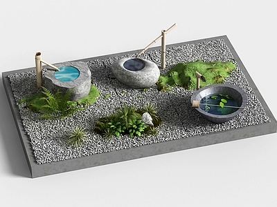 新中式其他小品 园艺景观水景盆