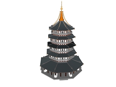 中式古建筑 中式塔 雷峰塔 镇妖塔 塔