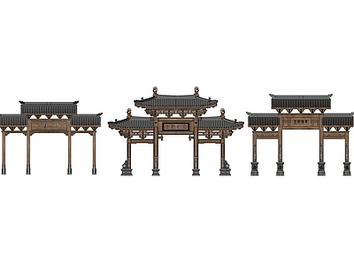 现代新中式牌坊牌楼 牌坊 牌楼 门楼 大门 寨门