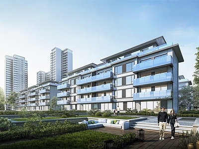 现代多层住宅 多层现代叠墅 豪宅 洋房 龙湖