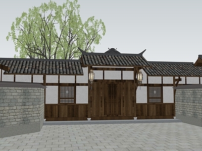 中式古建筑 古建筑 南方院子 穿斗建筑