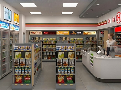 现代便利店 现代便利店 便利店 收银台 烟酒柜 关东煮