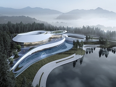 现代售楼处外观 售楼处