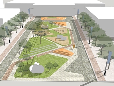 现代口袋公园 城市绿地 公园景观