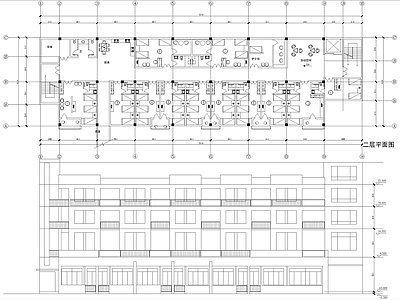 养老院 四层敬老院建筑 老年服务中心 建筑平立面图 规划总平面图 住宅活动护士站 施工图