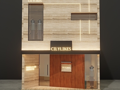 现代其他文化空间 服装店门头