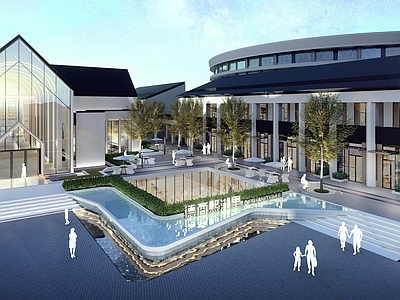现代其他景观小建筑 商业 入口 创意水景 商业街 售楼中心