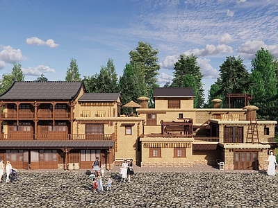 新中式中式风格建筑 新疆风格建筑 新疆喀什古城建筑 喀什古城商业建筑 新疆维族风格建筑 新疆民族文化建筑