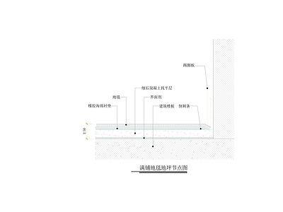 地毯节点 满铺地毯地坪节点 施工图