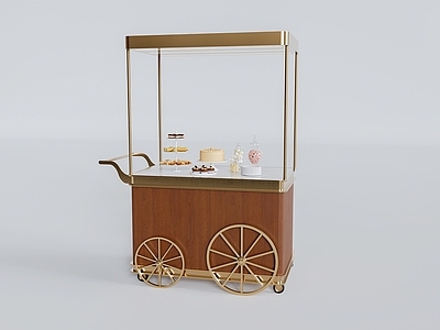 现代甜品面包店 面包店推车 面包陈列展示柜 售卖车推车 试吃推车 面包店